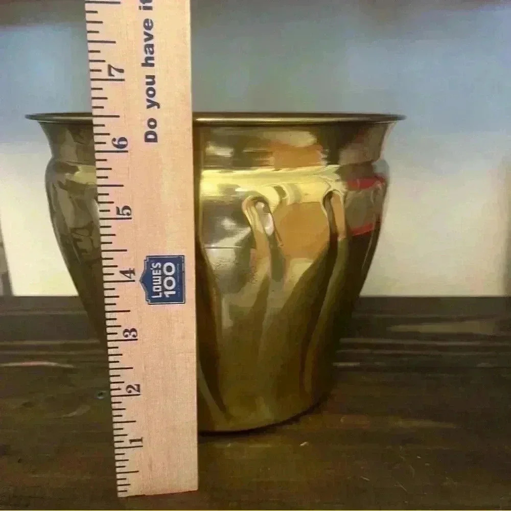 *not for sale*Vintage Brass Regency Swirl Planter - Picture 4 of 6